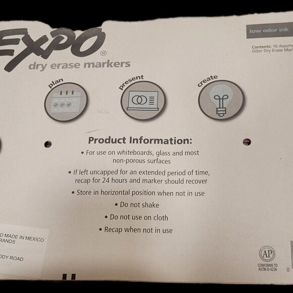 Expo Dry Erase Markers Quantity 16 Multi Colors Fine Tip Low Odor Ink - Picture 2 of 2